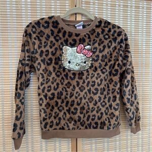 Hello Kitty leopard velour sweater